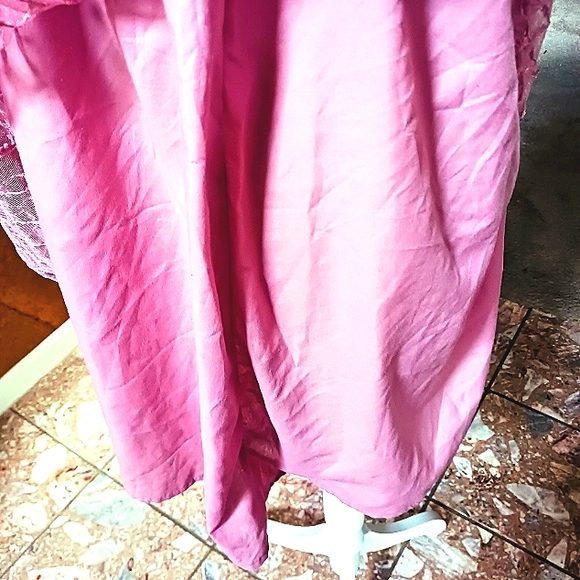 WONDER Nation Girl's Sheer Elbow Sleeves Square Neck Fushia Dress Plus Size 16 - Picture 5 of 8